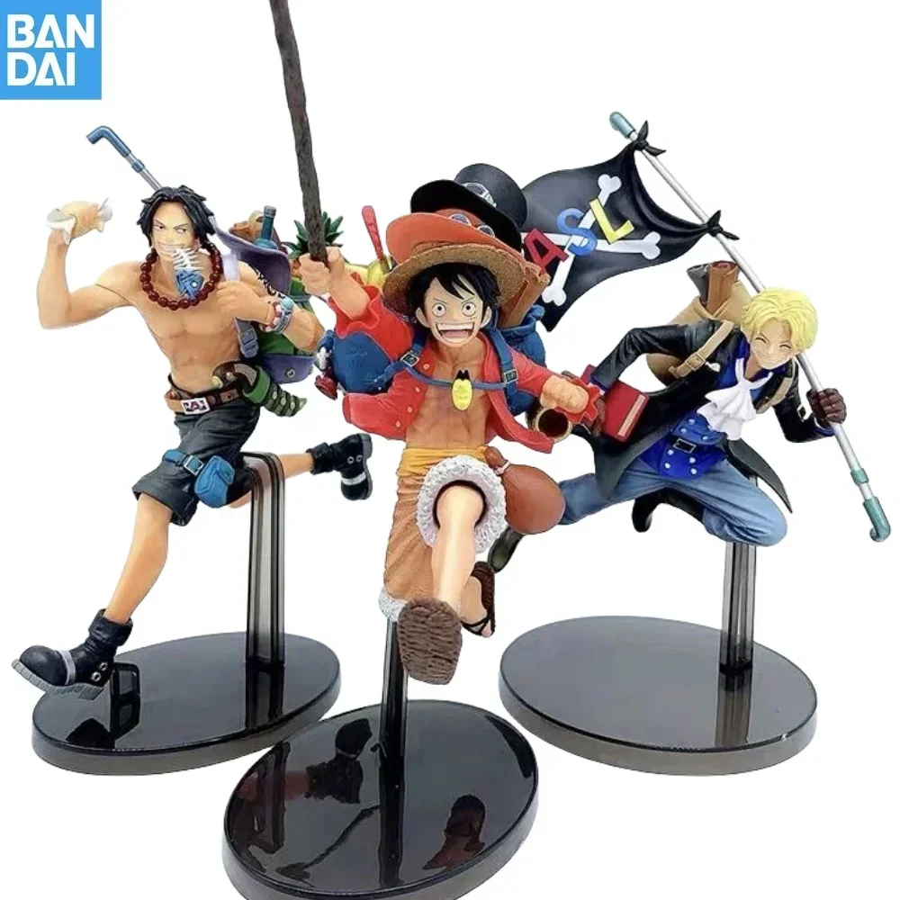 

Original Bandai Anime ONE PIECE Monkey D.Luffy Portgas D Ace Sabo Banpresto Childhood Bonds Mania Produce Figure for Toys Gifts