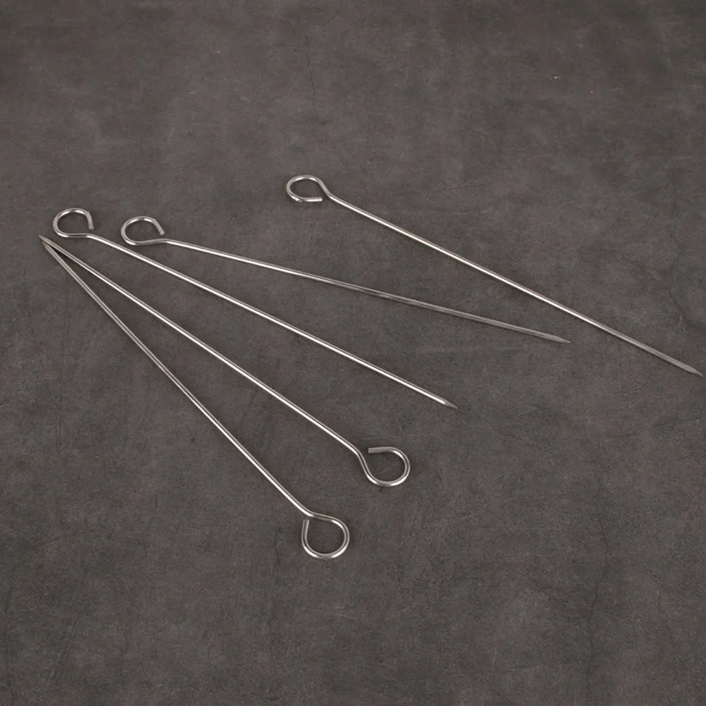 

50Pcs Stainless Steel Bbq Skewers Reusable Grilling Skewers for Meat Vegetables Kabob Barbecue Accessories Metal Kabob Skewer