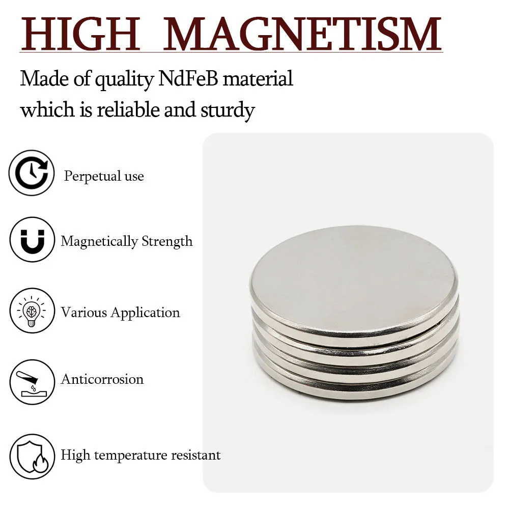 50mmx5mm Super Strong Round Neodymium Magnet Powerful Magnets N35 small Permanent Magnetic NdfeB Refrigerator Magnet 50x5