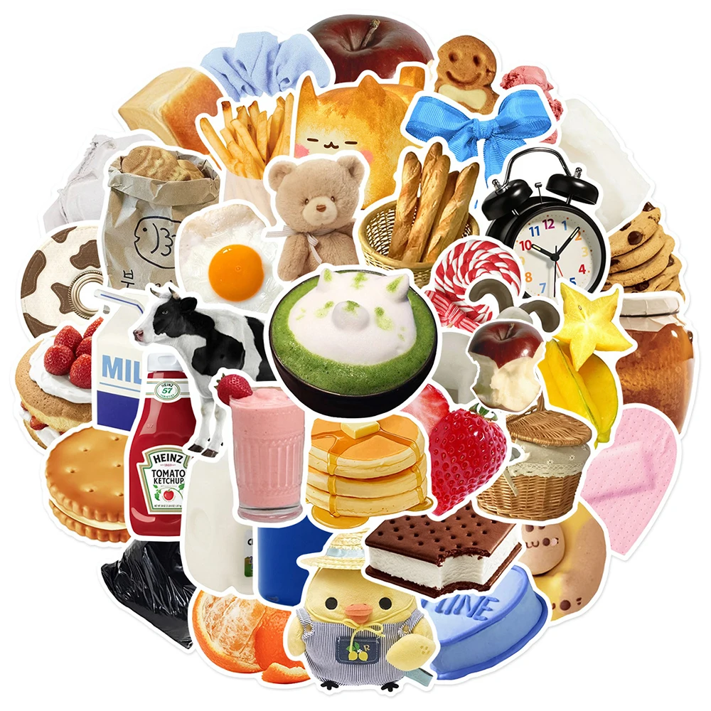 

10/30/50PCS Cute INS Style Cartoon Food Butter Stickers DIY Fridge Phone Suitcase Laptop Notebook Car Wall Sticker Kid Toy Gift