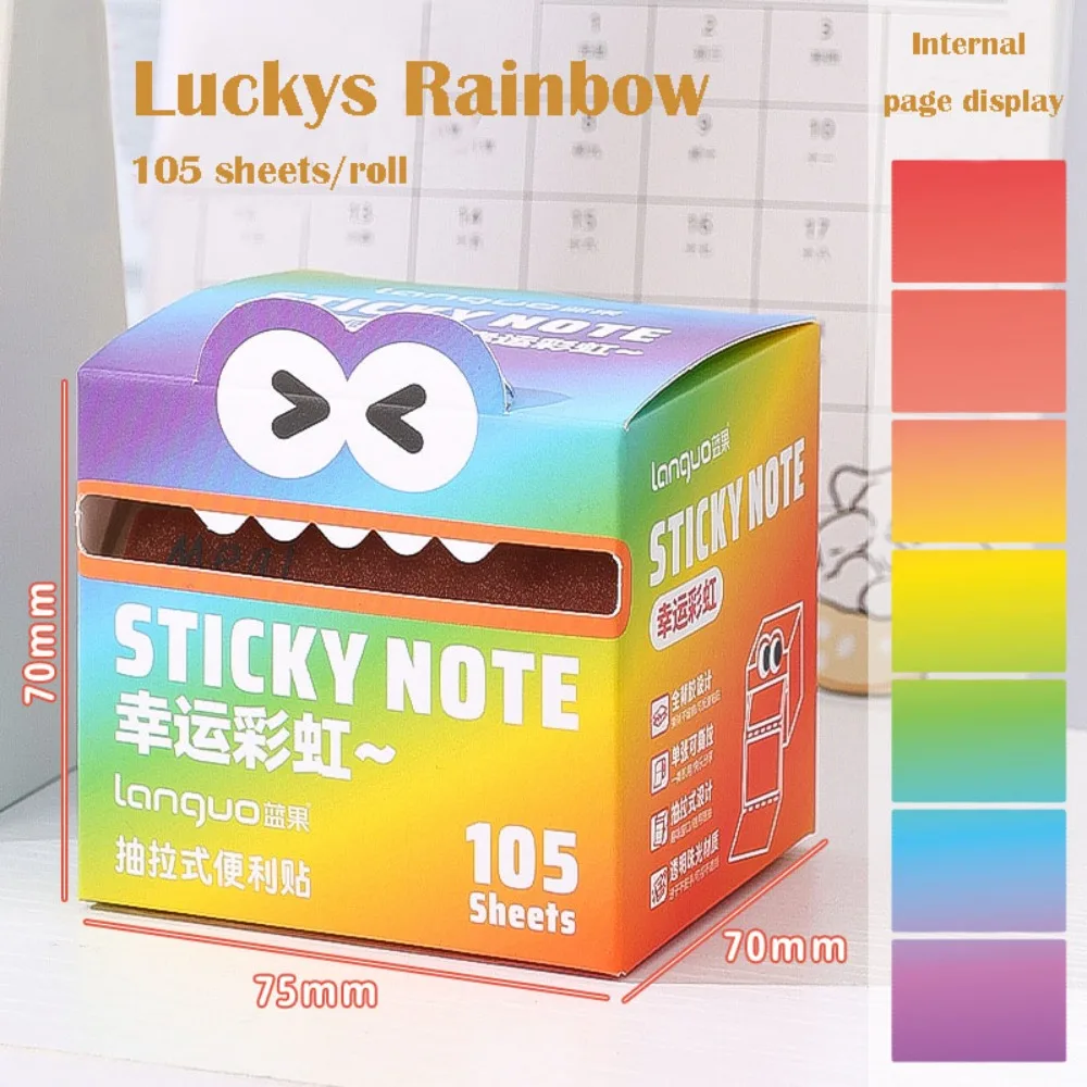 

105 Sheets Cartoon Memo Pad Paper Pull Out Design Self-Adhesive Sticky Notes Korean Style Planner Sticker