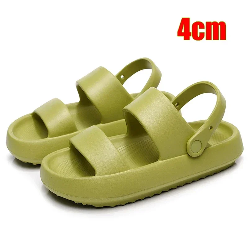 Women Summer Beach Platform Sandals Green Soft Sole EVA Slides Woman Fashion Non-slip Outdoor Slippers Female Comfortable Shoes image 3