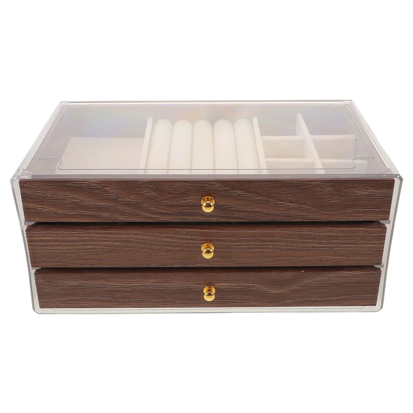 

Retro 3 Layer Vintage Wood Jewelry Box Organizer for Rings Earrings Bracelets Necklace Storage Case Tabletop Multi Layer Trinket