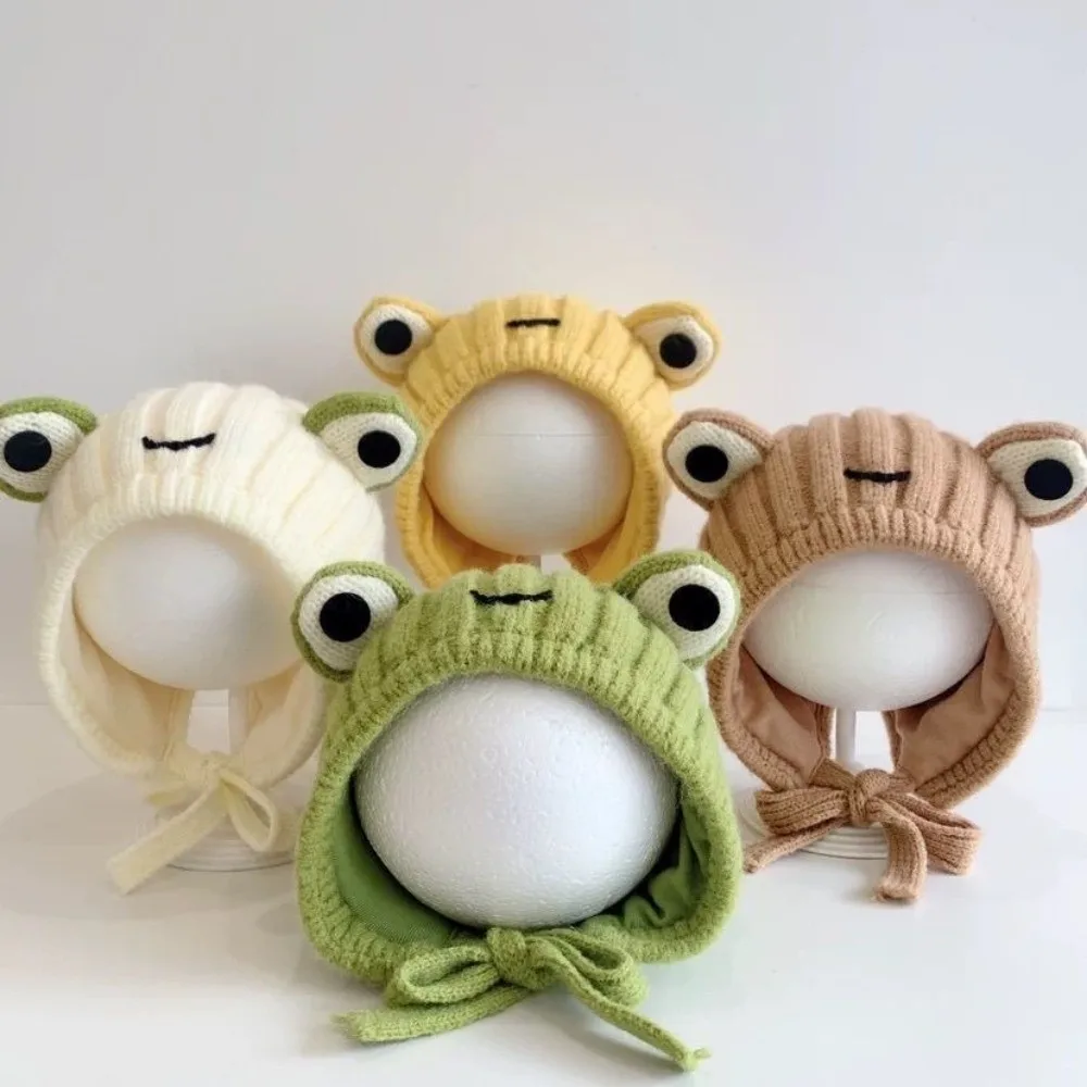 Novo bonito sapo pulôver boné à prova de vento à prova de frio gorro quente balaclava outono e inverno