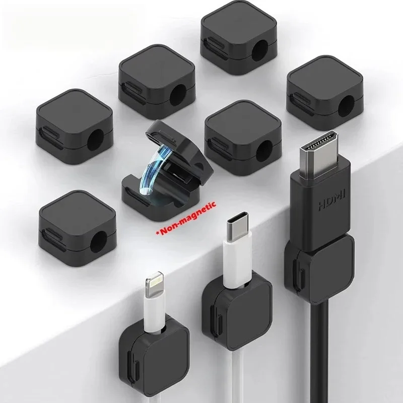 Non-magnetic Strong ​Cable Clips Adjustable Cord Holder | Adhesive Under Desk Mgmt Organizer for Home Office Car Wall Desktop​​