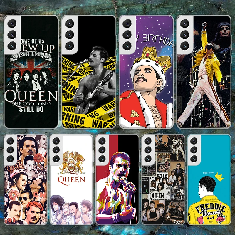 Rock Funky Freddie Mercury Queen Soft Phone Case For Samsung Galaxy S24 S23 S22 S25 Ultra S21 Plus S20 FE S10 + S24Ultra Pattern