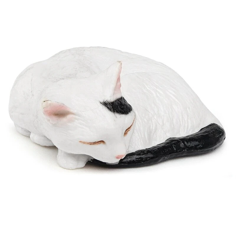 Realistic Sleeping Kitten Figurine - Calico cat Cow cat and Tuxedo Cat Model Desk Decor - Perfect Gift for Cat Lovers view 4