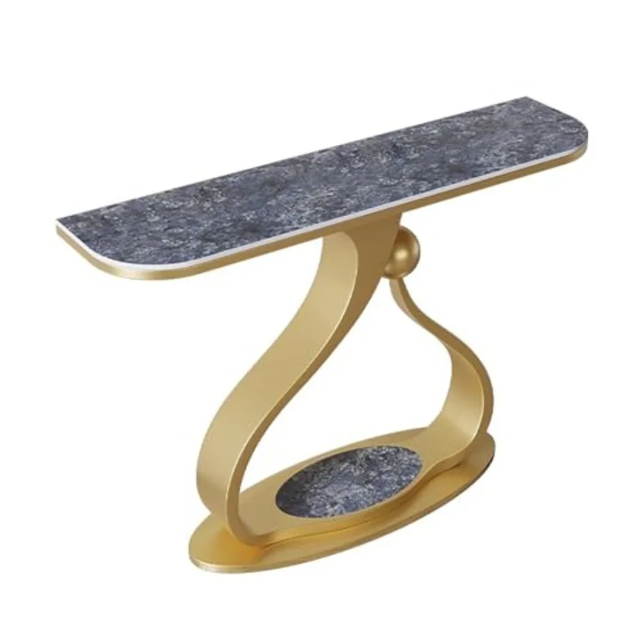 

Modern Entryway Table, Long Console Display Table, Narrow Hallway Sofa Table for Foyer, Living Room, Office or Hotel Blue Gold,