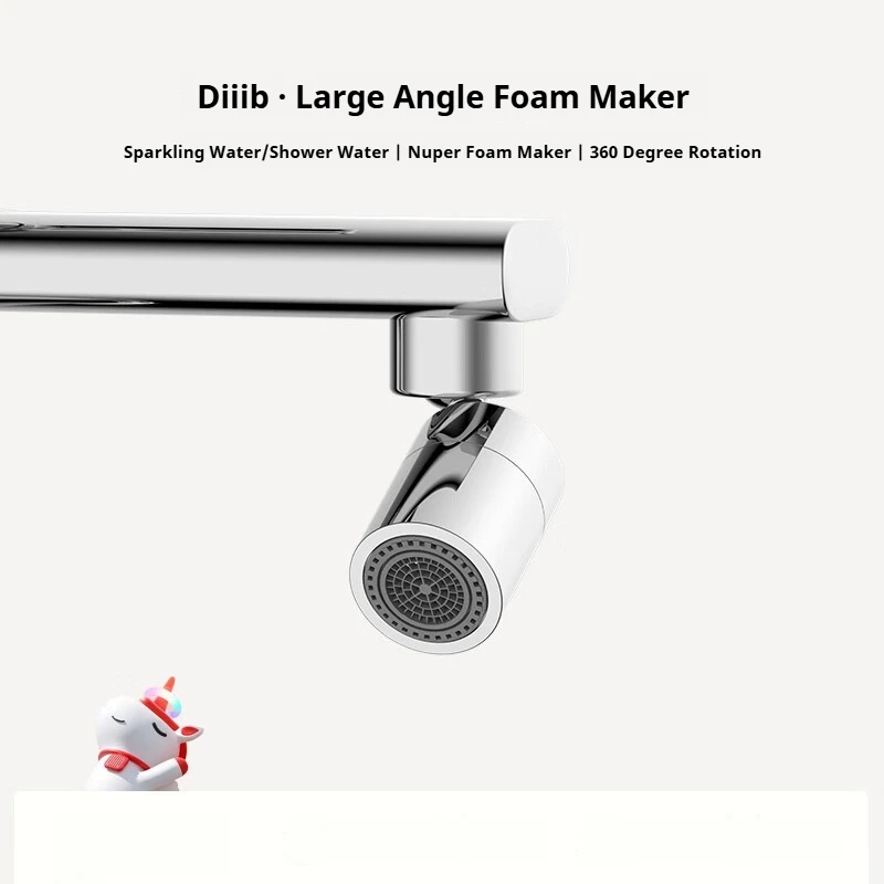 Diiib 360° Swivel Faucet Spray Head 80° Movable Angle Wear Resistance Splash-proof Filter Nozzle Dual Modes Water Saving Kitchen