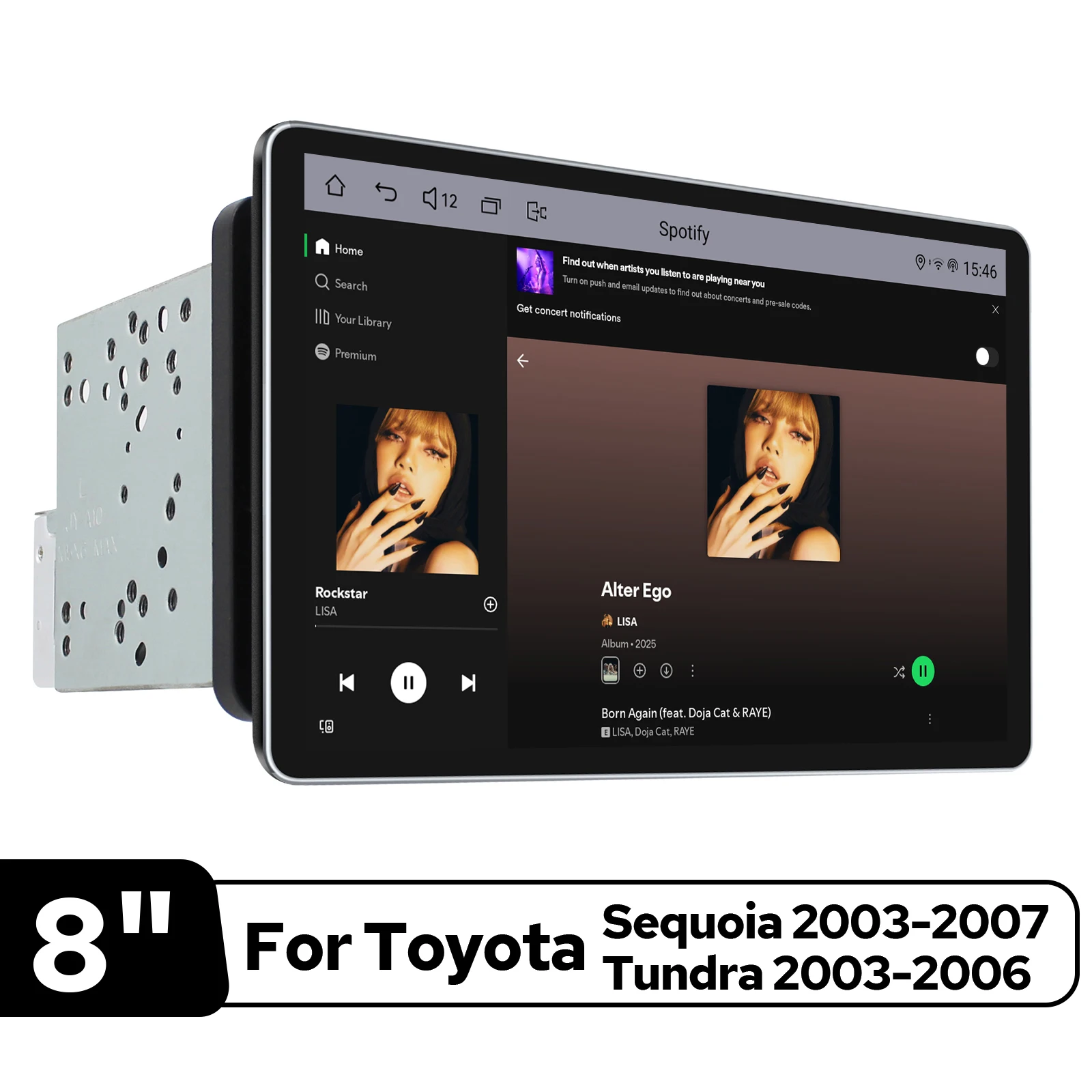 Radio estéreo para coche JOYING para Toyota Sequoia 2003-2007/Tundra 2003-2006 Reproductor multimedia con pantalla táctil Android Auto y CarPlay
