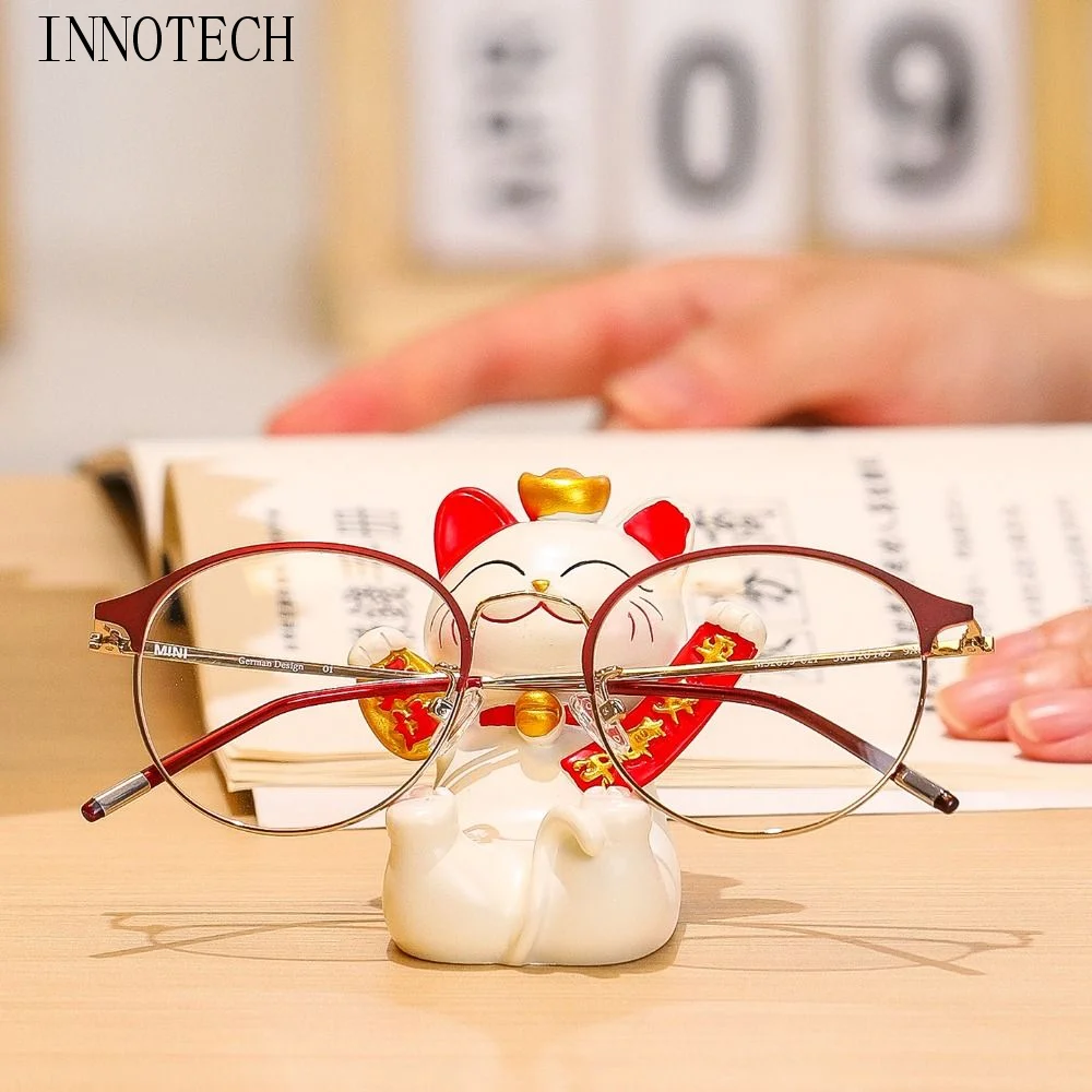 

Миниатюрная фигурка-держатель для телефона «Кот удачи» в китайском стиле, из смолы, изысканная, реалистичная подставка для мобильного телефона в виде животного