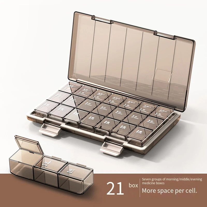 Portable Weekly 7 Days Pill Case Colorful Design Stackable 3/4 Times a Day Medicine Storage Dispenser/Plastic Pill Organizer Box