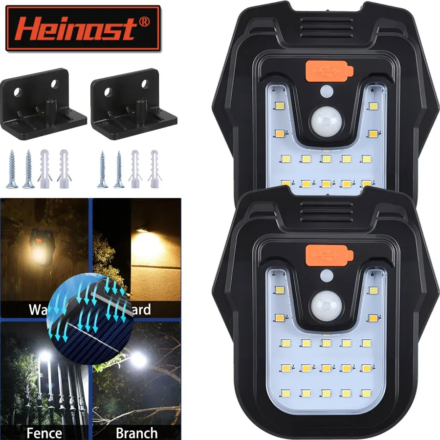 جديد LED الشمسية حديقة أضواء في الهواء الطلق كليب ضوء مقاوم للماء محس حركة التخييم مصباح قابلة للشحن لتزيين جدران المناظر الطبيعية #1