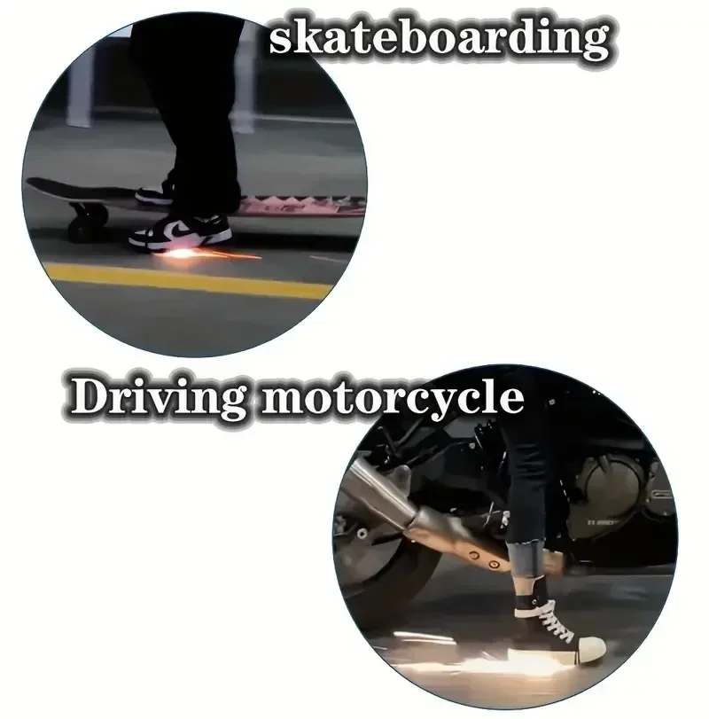 Skateboard Ignites Roses, Quick-hand Sparks, Shoe Covers, Bicycle Foot Brakes, Sparks, Flintstones