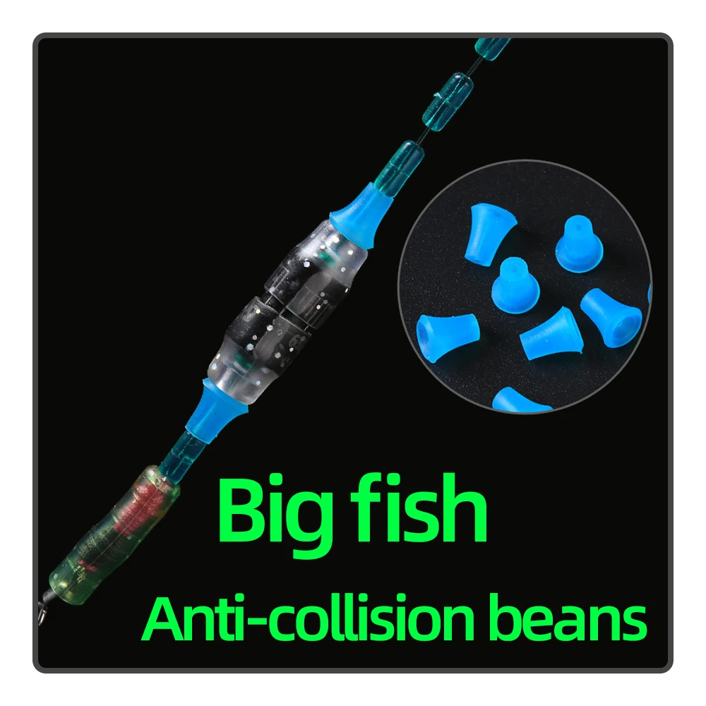 50pcs/lot Big Fish Main Line Set Accessories Anti-Collision Bean Giant Fishing Line Set Buffer Bean Fishing Accessories