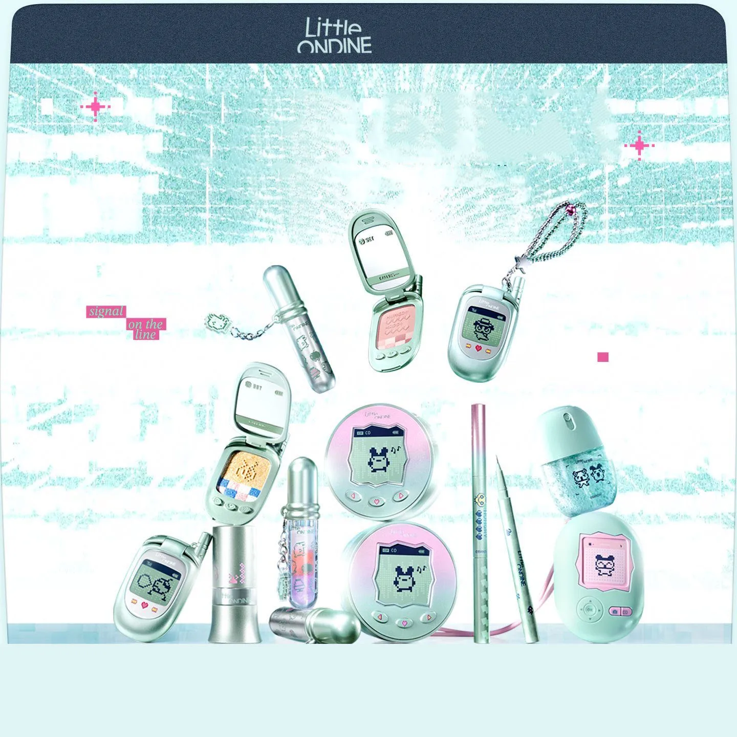 Little Ondine Multi-Use Makeup Set Powder for Eyes,Lips & Cheeks,Includes Multi-Use Cream & Lipstick,Perfect Beauty Gift Set