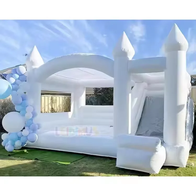 

Shade Kids 19foot Large Party Rental White Bounce Inflatable Castle Commercial Bounce House White With Slide