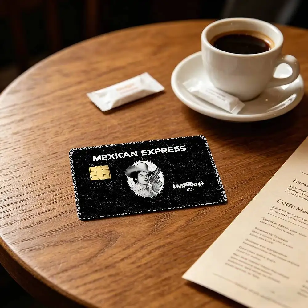 Fashion M-Mexican logo E-Express-S   Credit Card Public Transportation Cards Protective Sticker Waterproof Card Face Decoration