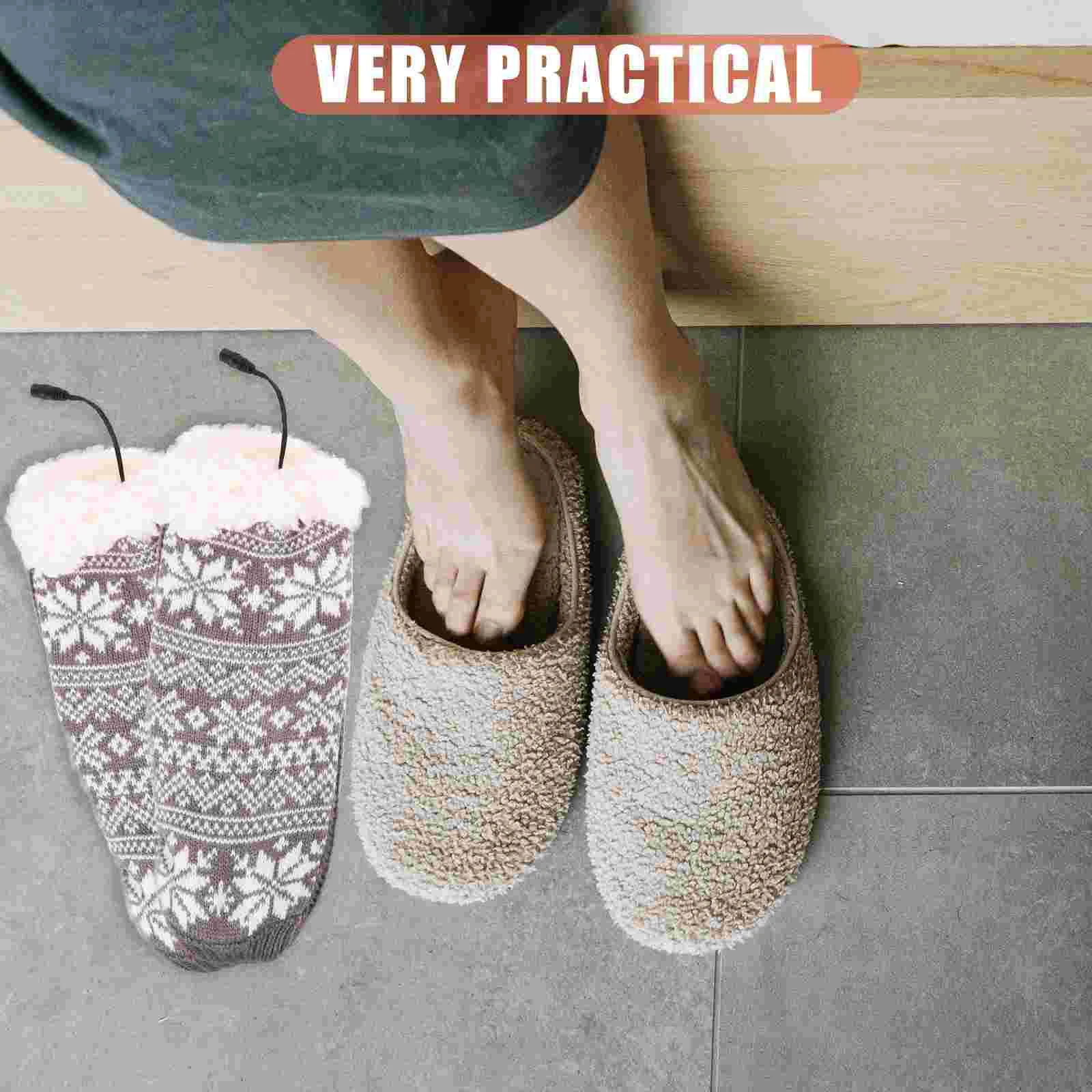 Slippers/house Shoes USB Electric Heating Socks Miss Batteries Fabric for Winter