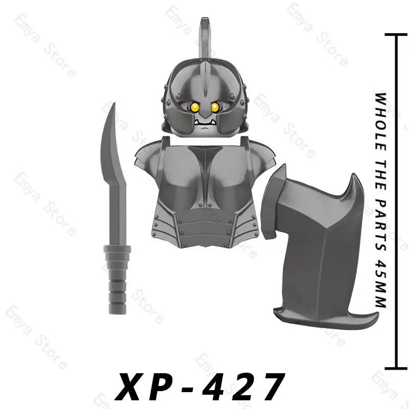 Koruit Medieval Knight Gundabad Orcs Dwarf Soldier Elves Figures Building Blocks Armor Shield Weapon Toys For Kid Gifts KT1056 