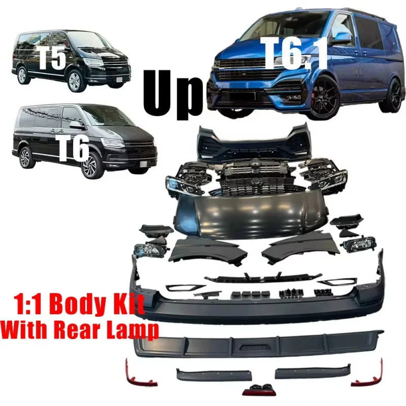

Fits Volkswagen Multivan & Caravelle T5 T6 Upgrade to T6.1 Conversion Body Kit, Front Rear Bumper, Hood, Grille, Fender
