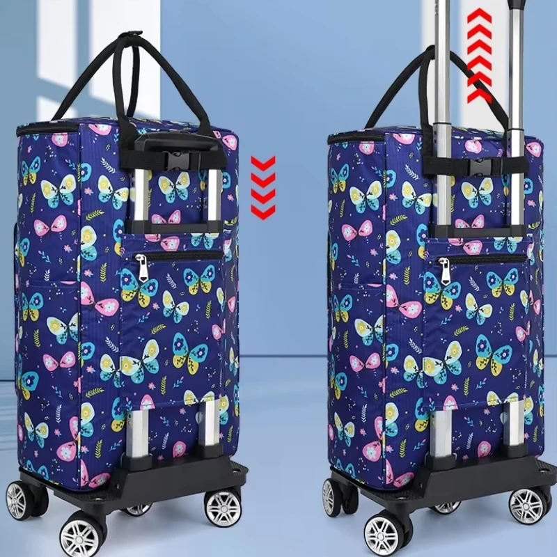 

Large-capacity Grocery Shopping Cart Household Trolley Shopping Trolley Universal Wheel Folding Portable Shopping Bag