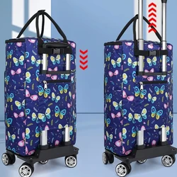 Large-capacity Grocery Shopping Cart Household Trolley Shopping Trolley Universal Wheel Folding Portable Shopping Bag