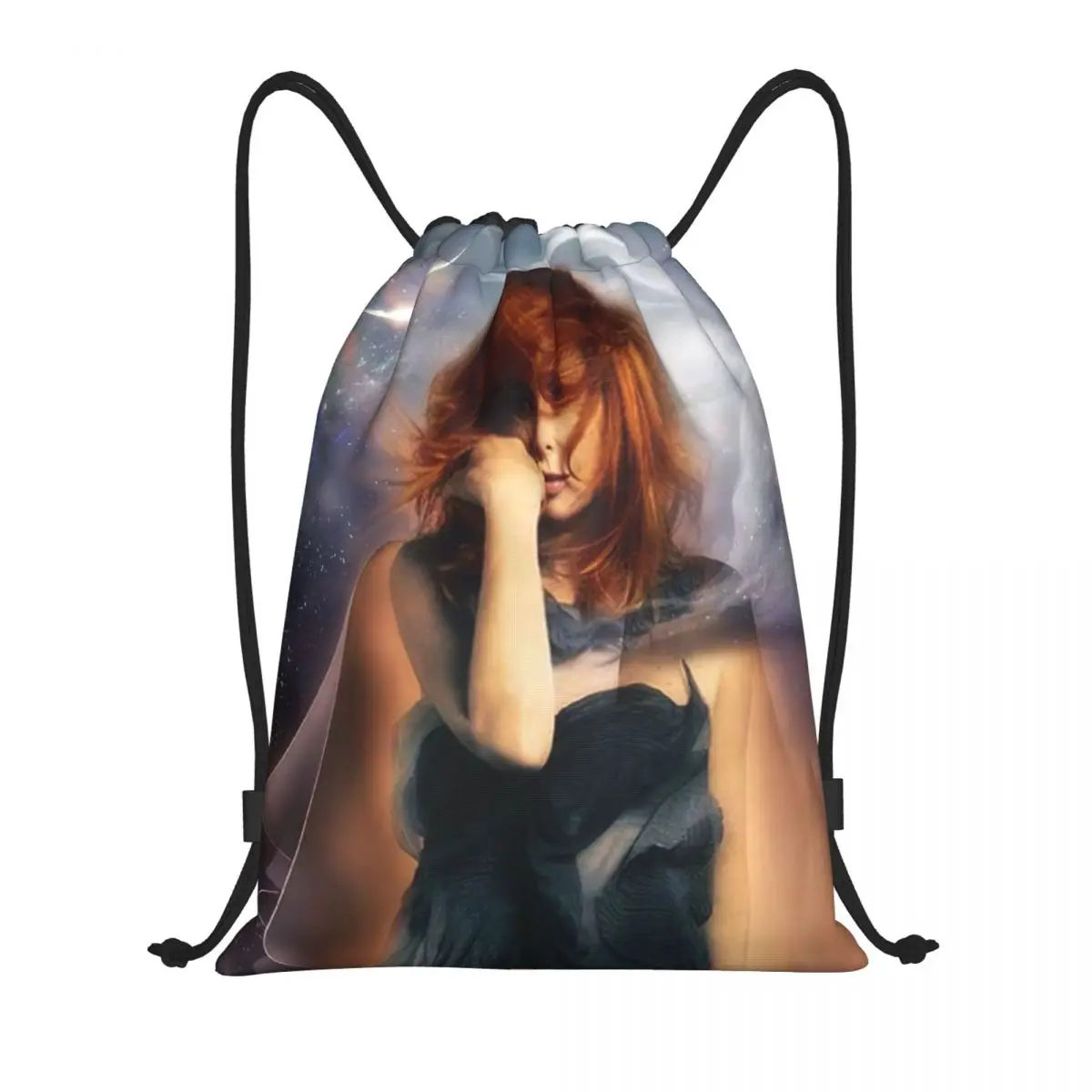 Mylene Farmer Zaino con coulisse Donna Uomo Sport Palestra Sackpack Borsa pieghevole per la spesa per cantante francese