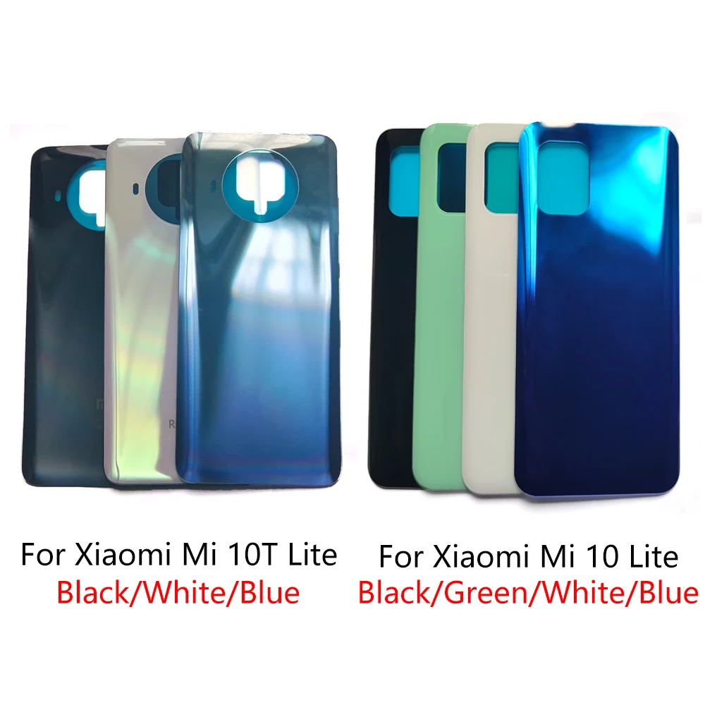 NEW For Xiaomi Mi 10 5G / 10T Pro Battery Back Cover Glass Panel Mi 10 Lite Rear Door Housing Case Glass Cover Adhesive Replace