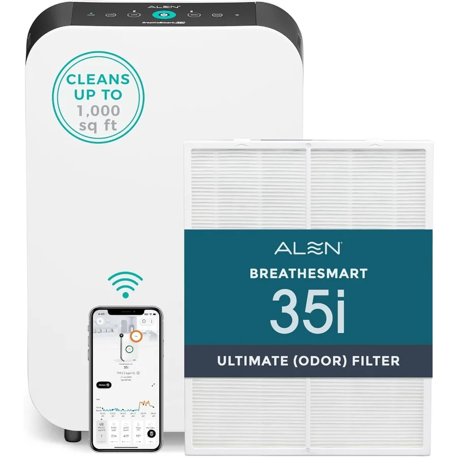 

BreatheSmart 35i Air Purifier with Medical-grade HEPA Filter and Odor Neutralizer Advanced Air Quality Enhancement and Effectiv