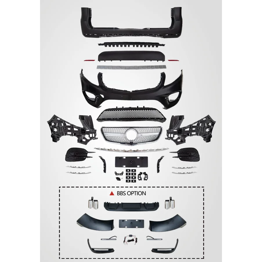 

Высокопроизводительная модификация автомобиля Bodykit W447 Body Kit Merce-des Решетка бампера для Benz V-Class W447 Sport Style Amg bbs
