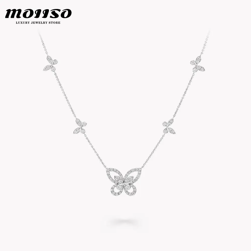 

2025 S925 Butterfly Phantom Double Play, Diamond Pendant, Interwoven Light and Shadow, Playing Luxurious Waltz by the Ear