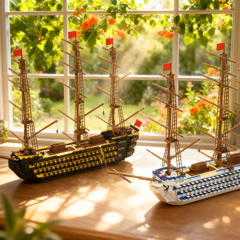 

4415pcs MOC Ship Of The Line 1st Rate Pirates Model Building Blocks Construction Toy Assemble Christmas Gift Creative DIY Idea