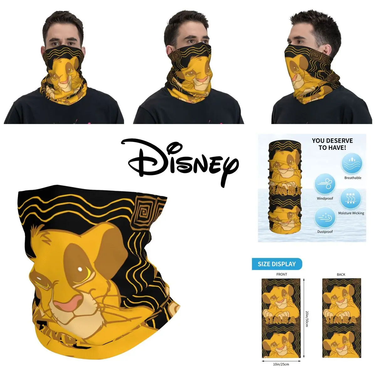 Fantastic The Lion King Bandana Neck Cover Motocross Face Scarf Balaclava Hiking Unisex Adult Windproof