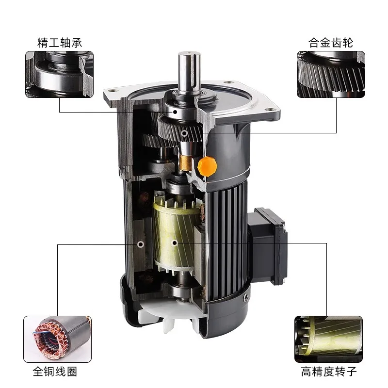 Medium, large and small gear reduction motor Horizontal vertical standard box machine Single shaft diameter 28 Brake