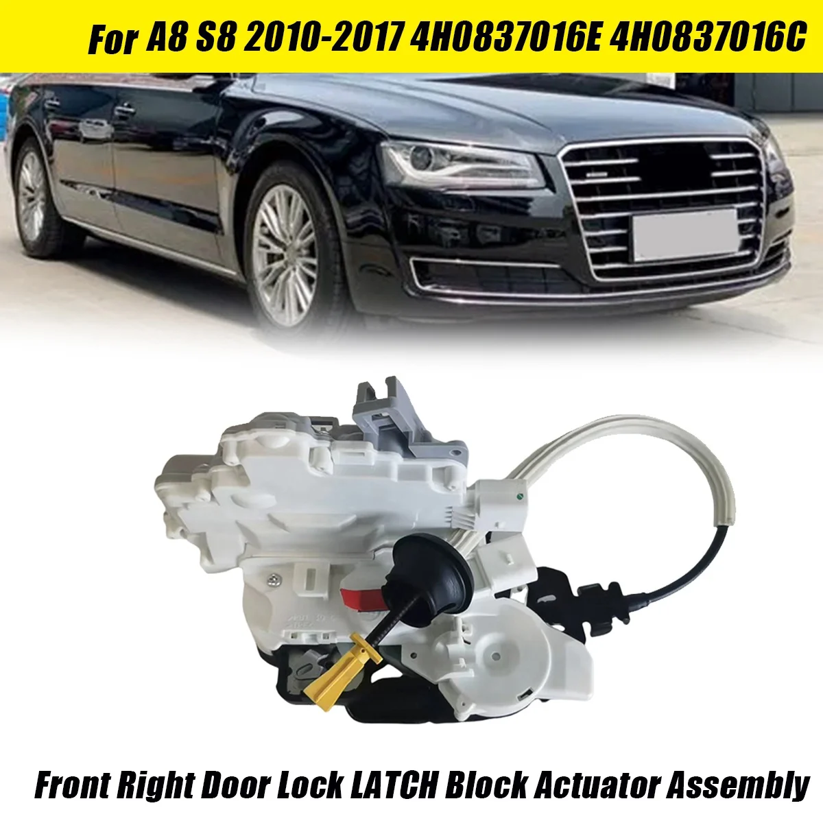 Front Right Door Lock Actuator Latch 4H0837016C for Audi A8 S8 2010-2017 Car Door Locking Block Assembly 4H0837016E