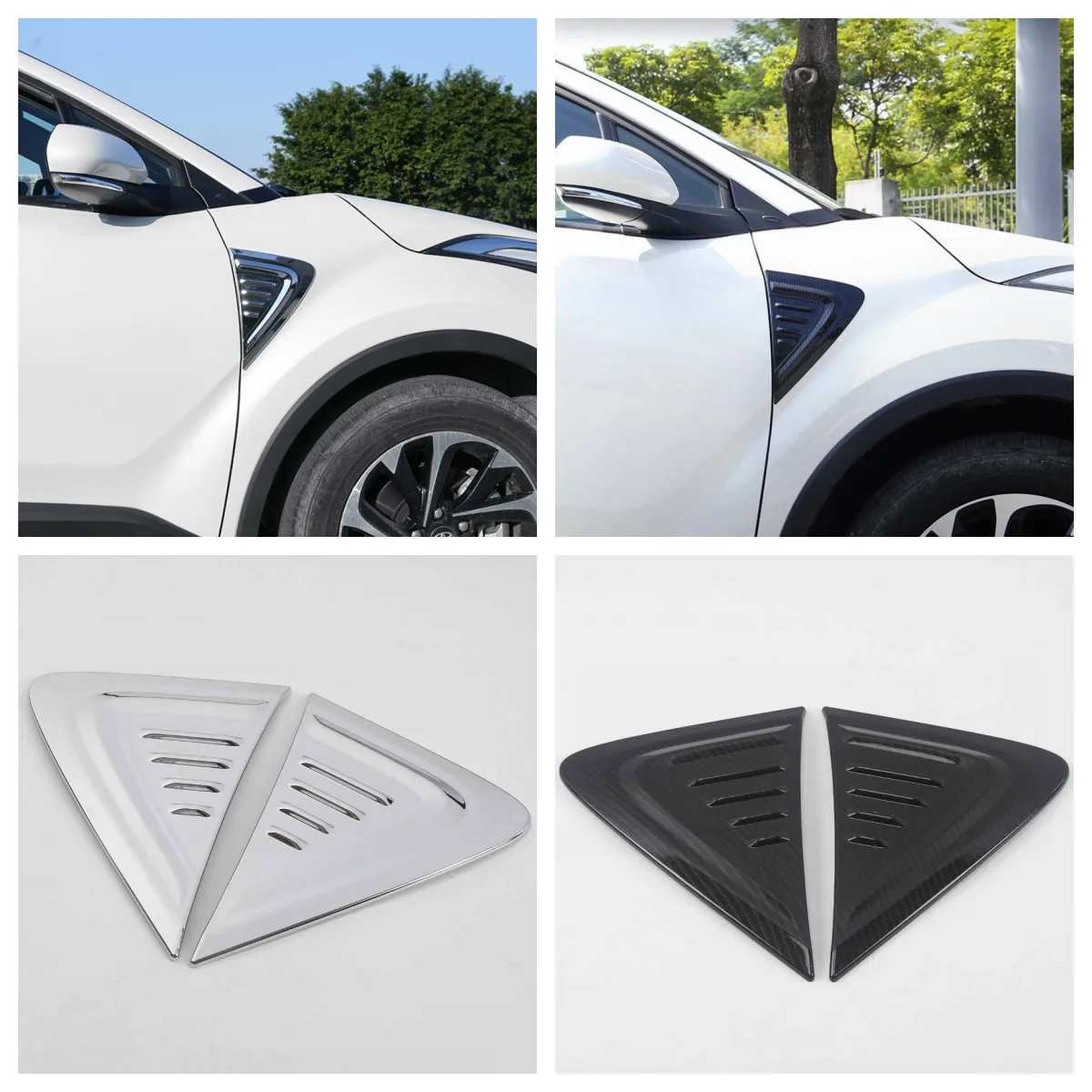 

For Toyota C-HR CHR 2017-2021 Car Front Fender Engine Side Air Vent Cover Trim Shark Gills Vent Sticker Turn Signal Lights Lamps