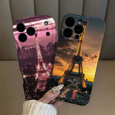 Coque de téléphone Feilin motif Tour Eiffel de Paris pour Apple iPhone 17 16 15 14 13 12 11 XR Plus Pro Max, coque de protection ondulée effet huile