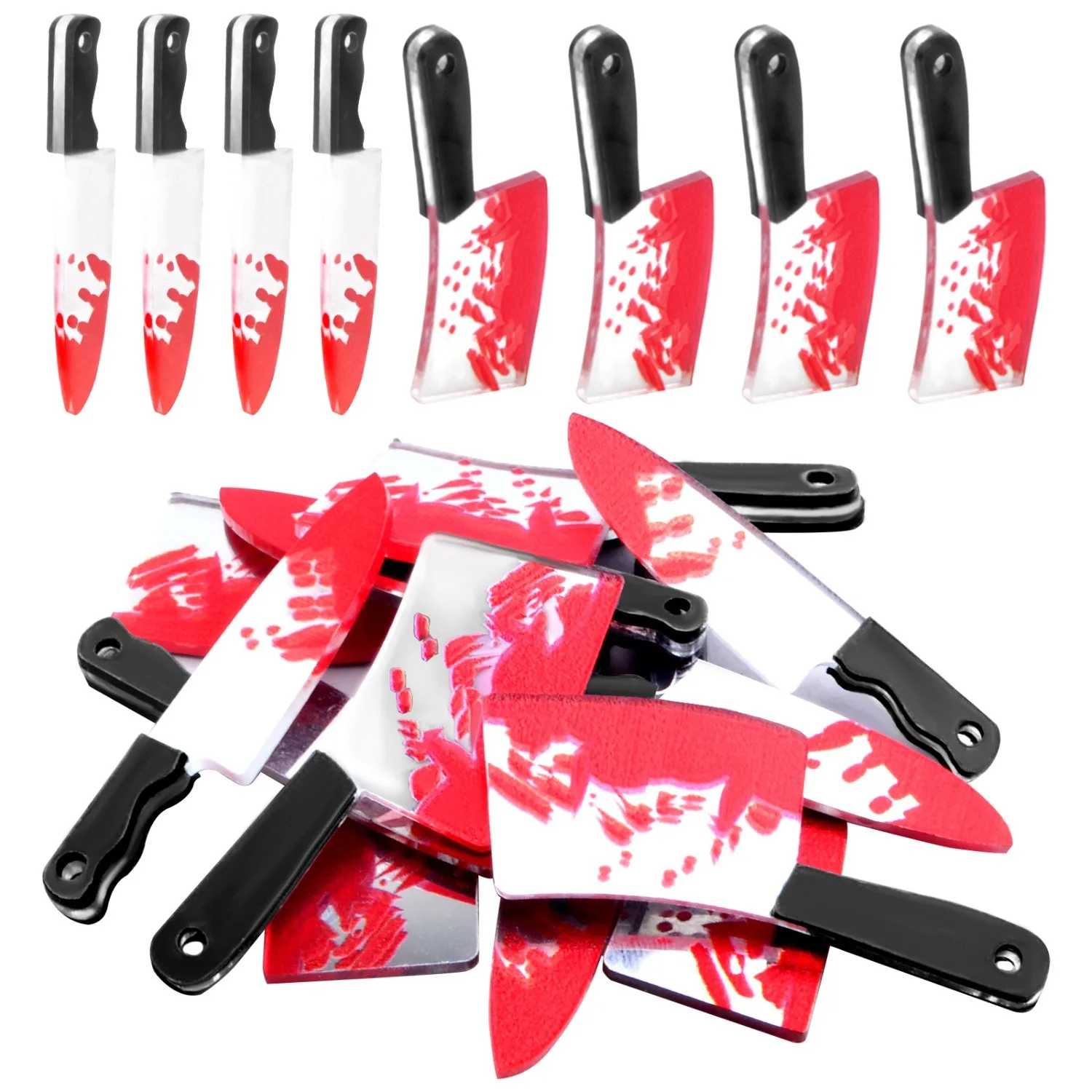 

12 шт., подвески в виде ножа на Хэллоуин, акриловая подвеска в форме ножа ужасов, острый остроконечный нож, висячие подвески для браслета, брелка