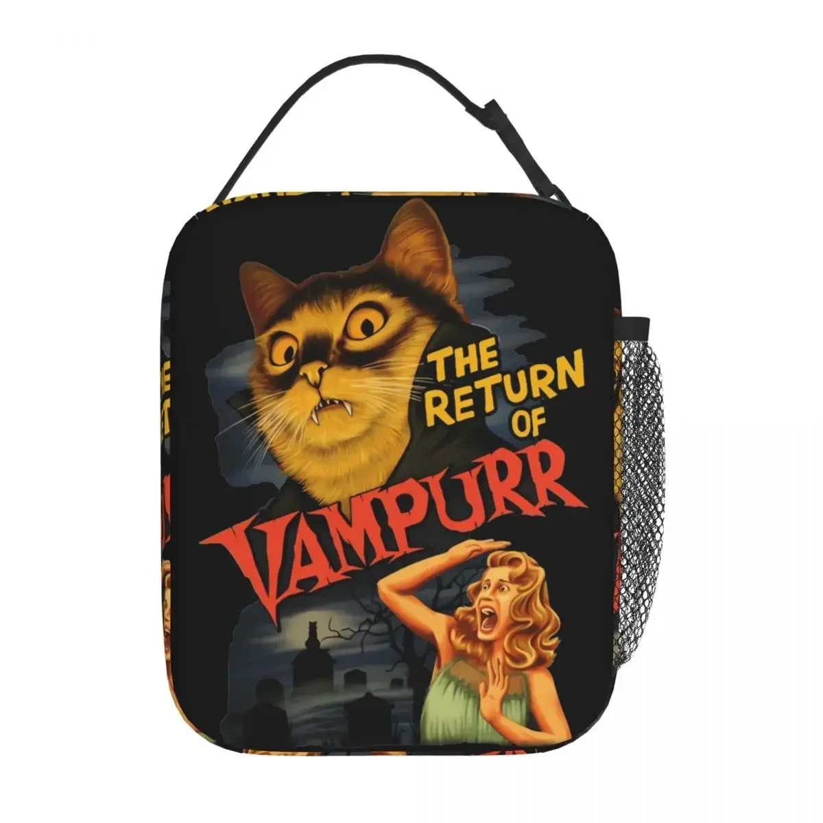 Insulated Lunch Box The Return Of Vampurr Accessories Halloween Cat Lunch Food Box Harajuku Thermal Cooler Lunch Box For School