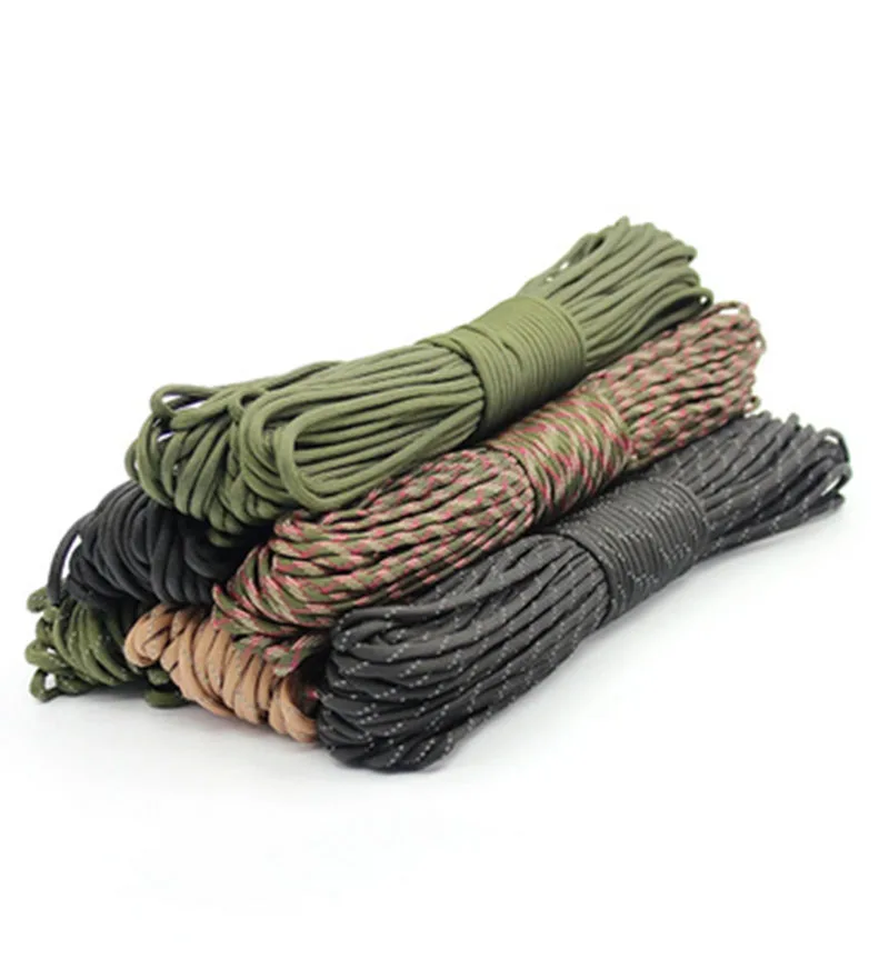 1pcs 550 Paracord Parachute Cord Lanyard Mil Spec Type III 7 Strand Core 100 FT 27 Colors for Climbing Camping Buckle Bracelet