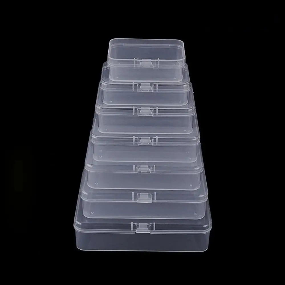 

Plastic Transparent Storage Box High Quality 8 Sizes Square Small Items Case Transparent Jewelry Beads Container Packing Boxes