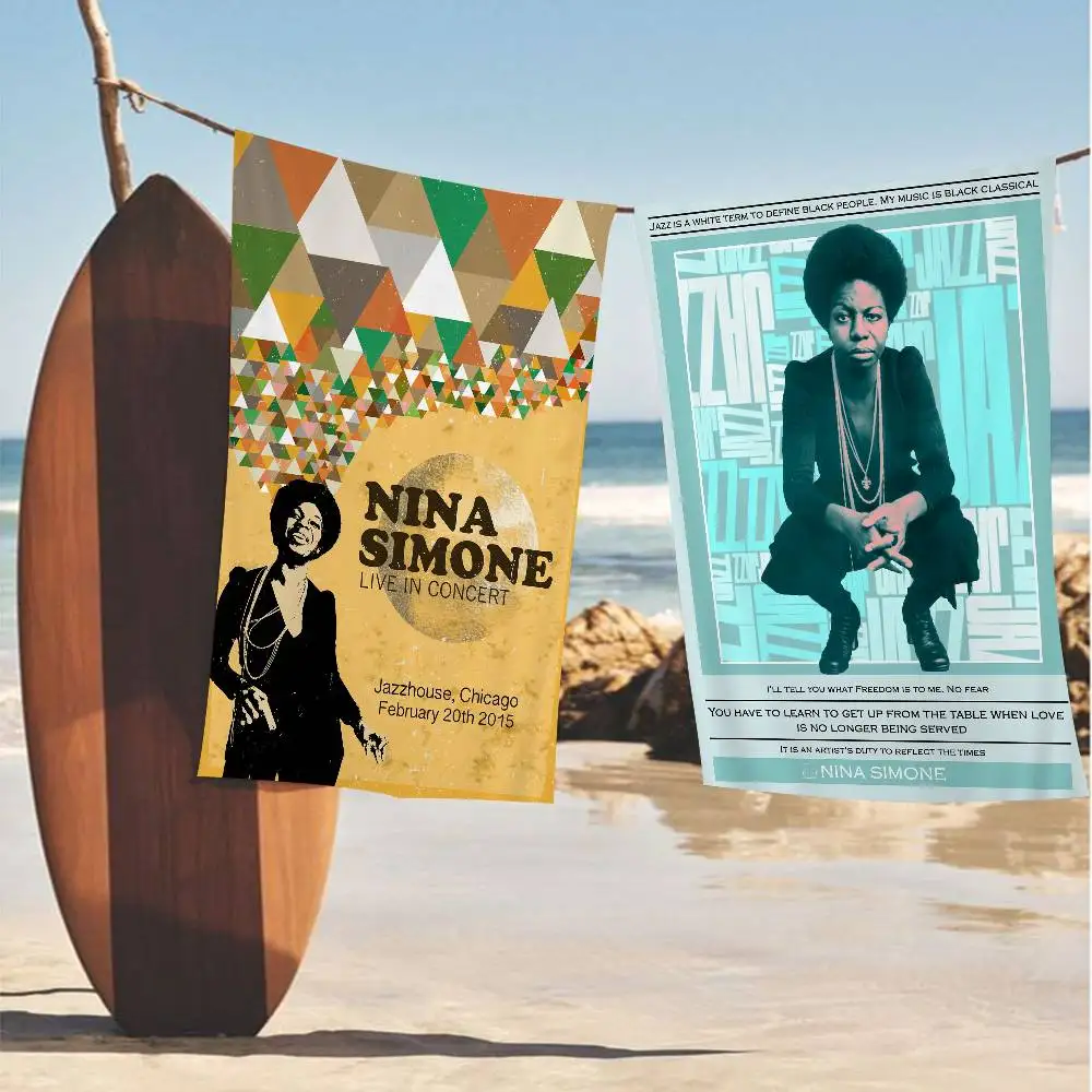 Toalla de playa Nina Simone, toallas de baño coloridas para niña, microfibra, secado rápido, personalizada, sin arena, playa, Yoga, Spa, gimnasio, piscina