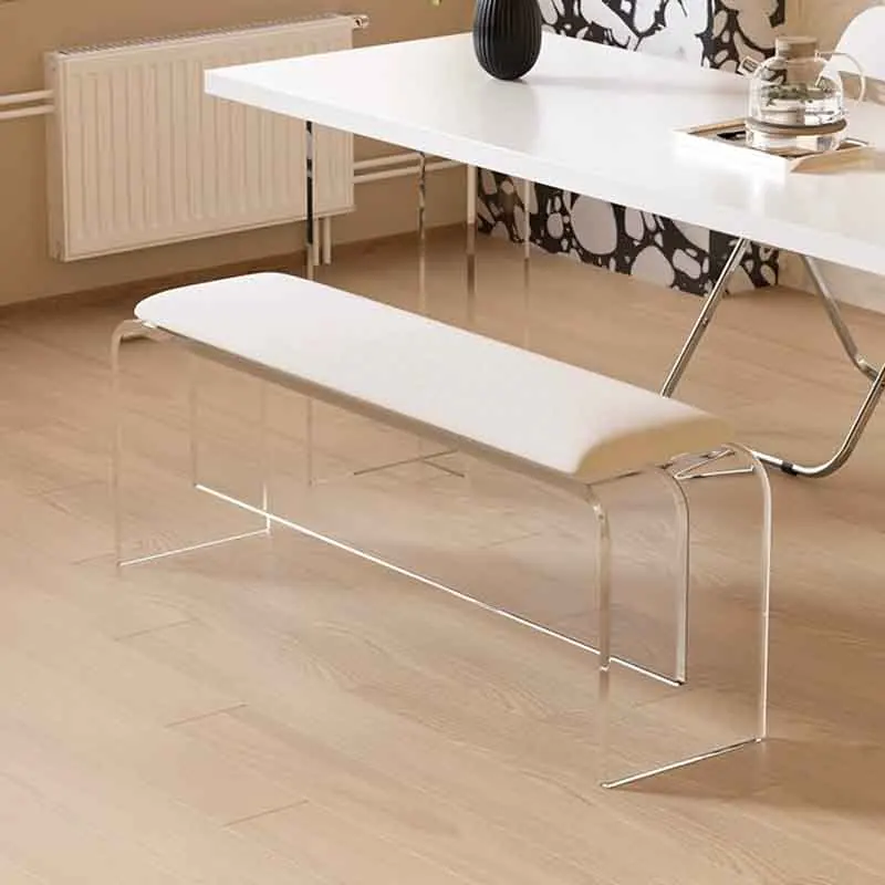 Transparent Acrylic Bench Nordic Furniture Living Room Footstool Shoe Changing Stool Creative Dining Stool Home Leisure Seats