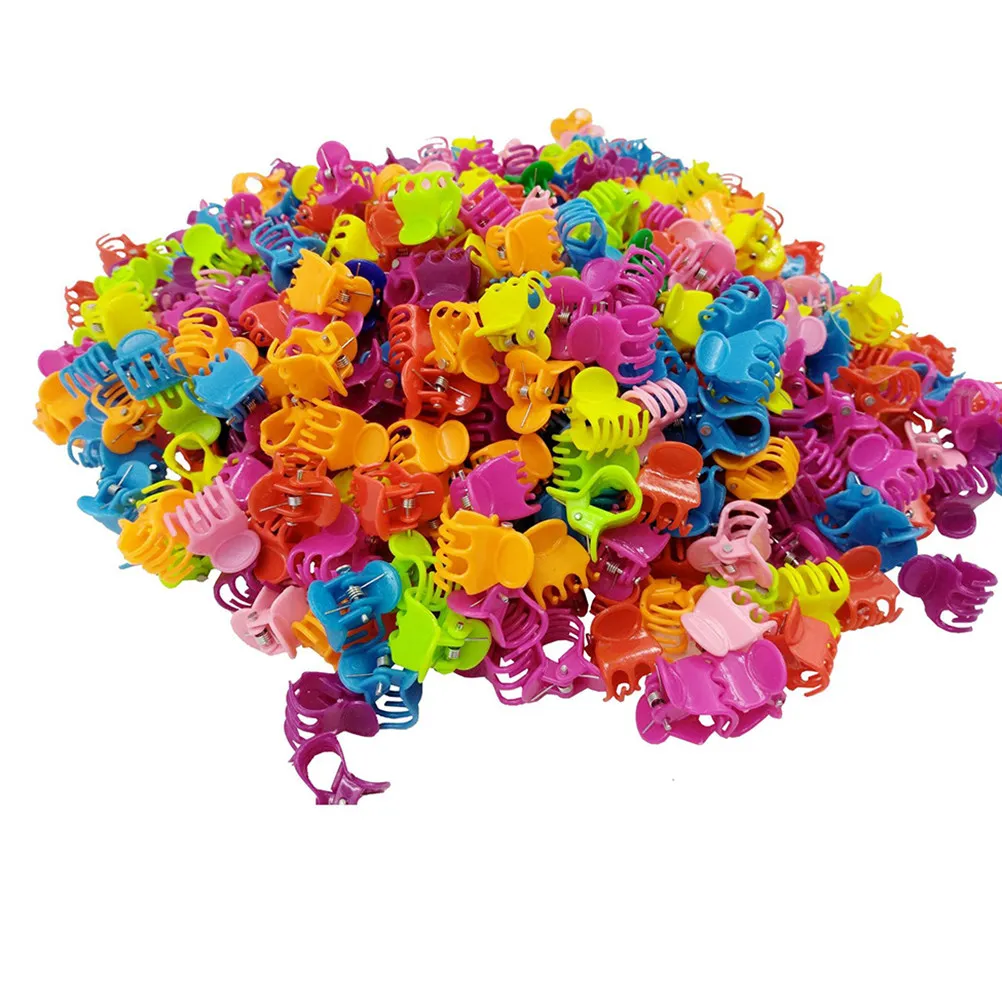 

100pcs Mini Claw Clips Colorful Kids Party Barrettes Girls Barrettes Hair Accessories Baby Hair Pins Bobby Pins