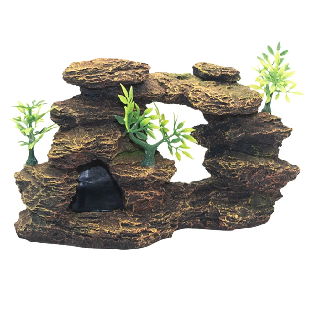 

Artificial Hill Eco Friendly Resin Fish Tank Aquarium Decor Realistic Detail Home Aquarium Rockery Decor Pet Supplies