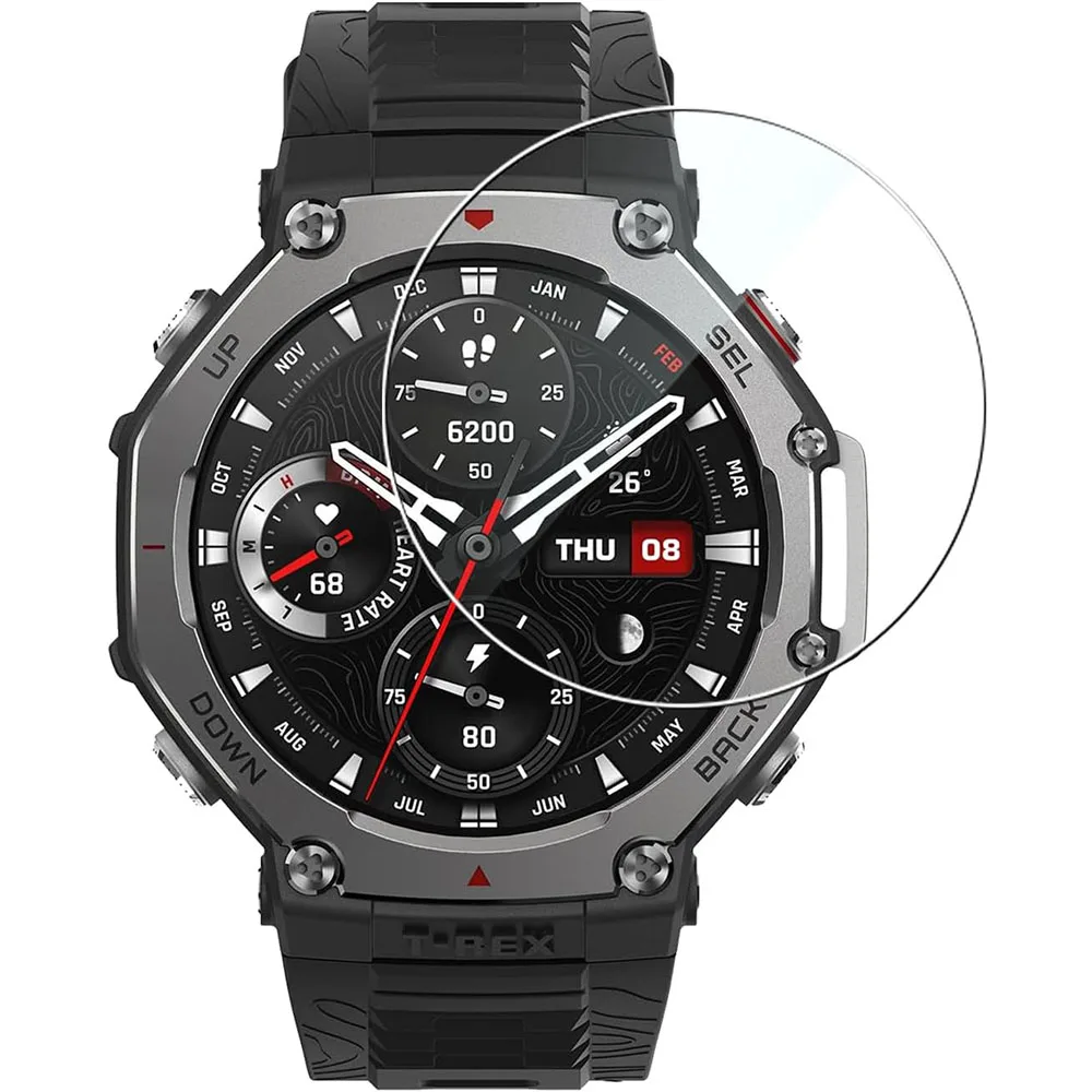 3PCS/lot Screen Protector Tempered Glass For Huami Amazfit T-rex 3 pro 48mm Protective Film T-Rex3 Anti-Scratch Clear HD 2.5D 9H view 6