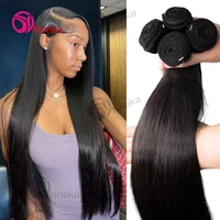 Extensiones de cabello humano liso, mechones de cabello crudo, 100% cabello humano, extensiones de cabello humano brasileño Natural para mujeres negras, 1/3/4 Uds.