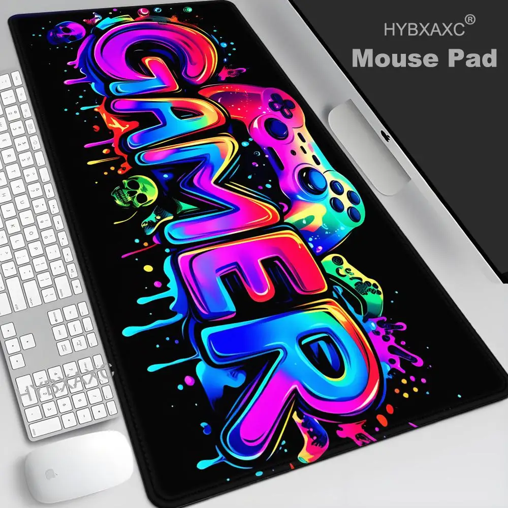 

HYBXAXC Vivid Gamepad Design Large Gaming Mouse Pad Gamer Keyboard Mousepads Office Laptop Desk Mats Non-Slip Rubber Table Mat