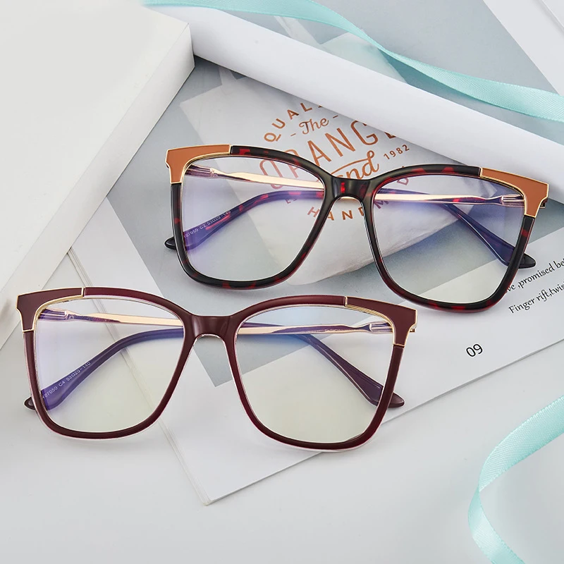 46963 Tr90 Plastic Titanium Cat Eye Bril Frame Mannen Vrouwen Optische Mode Computer Brillen